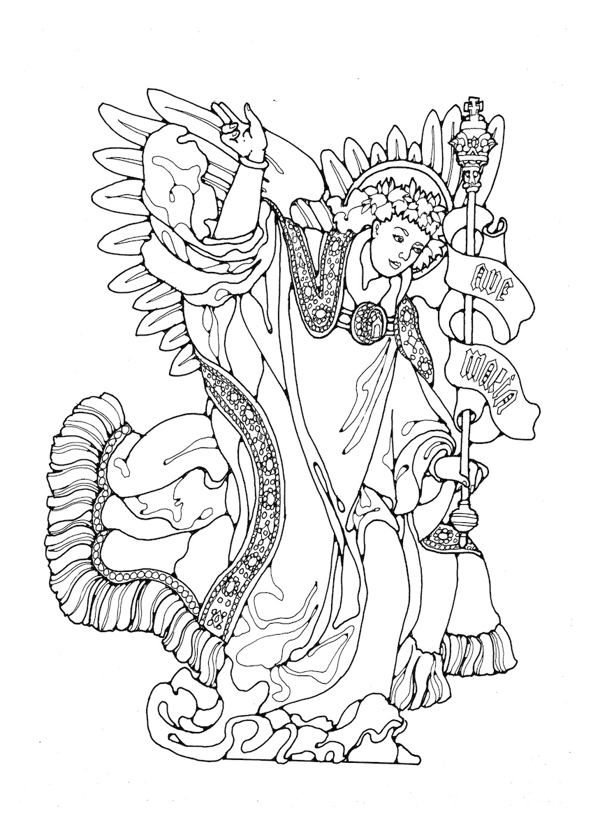 St Eanswythe Colouring Book - Individual Page - Gabriel