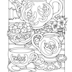 St Eanswythe Colouring Book - Individual Page - The Tea