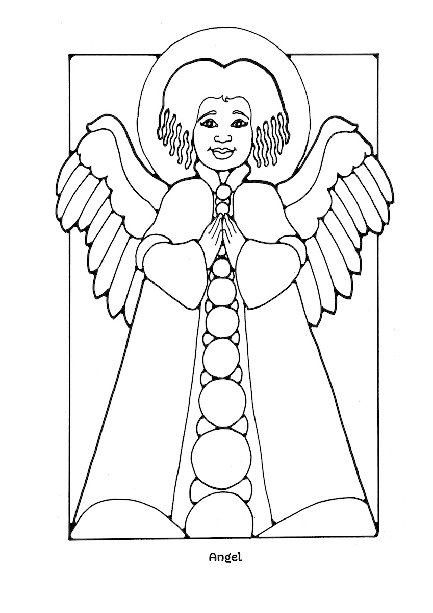 St Eanswythe Colouring Book - Individual Page - Angel