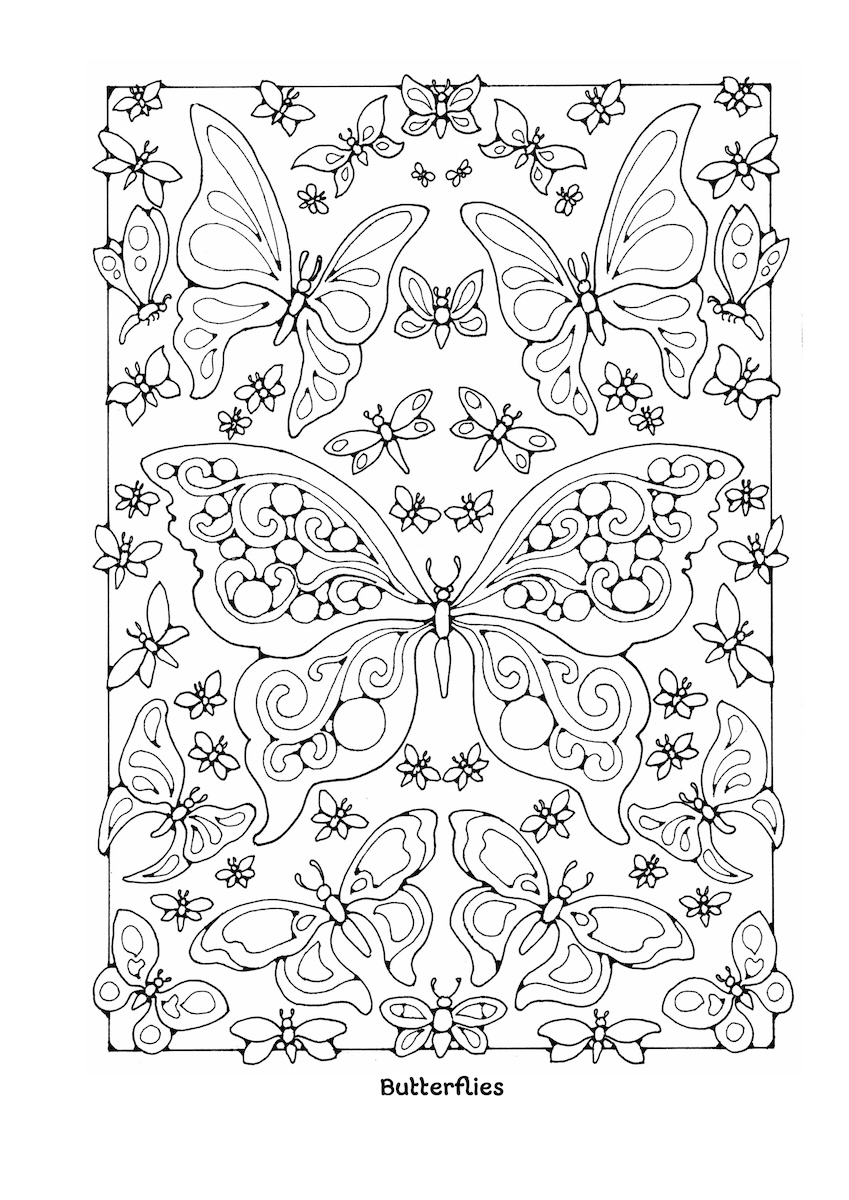 St Eanswythe Colouring Book - Individual Page - The Butterflies