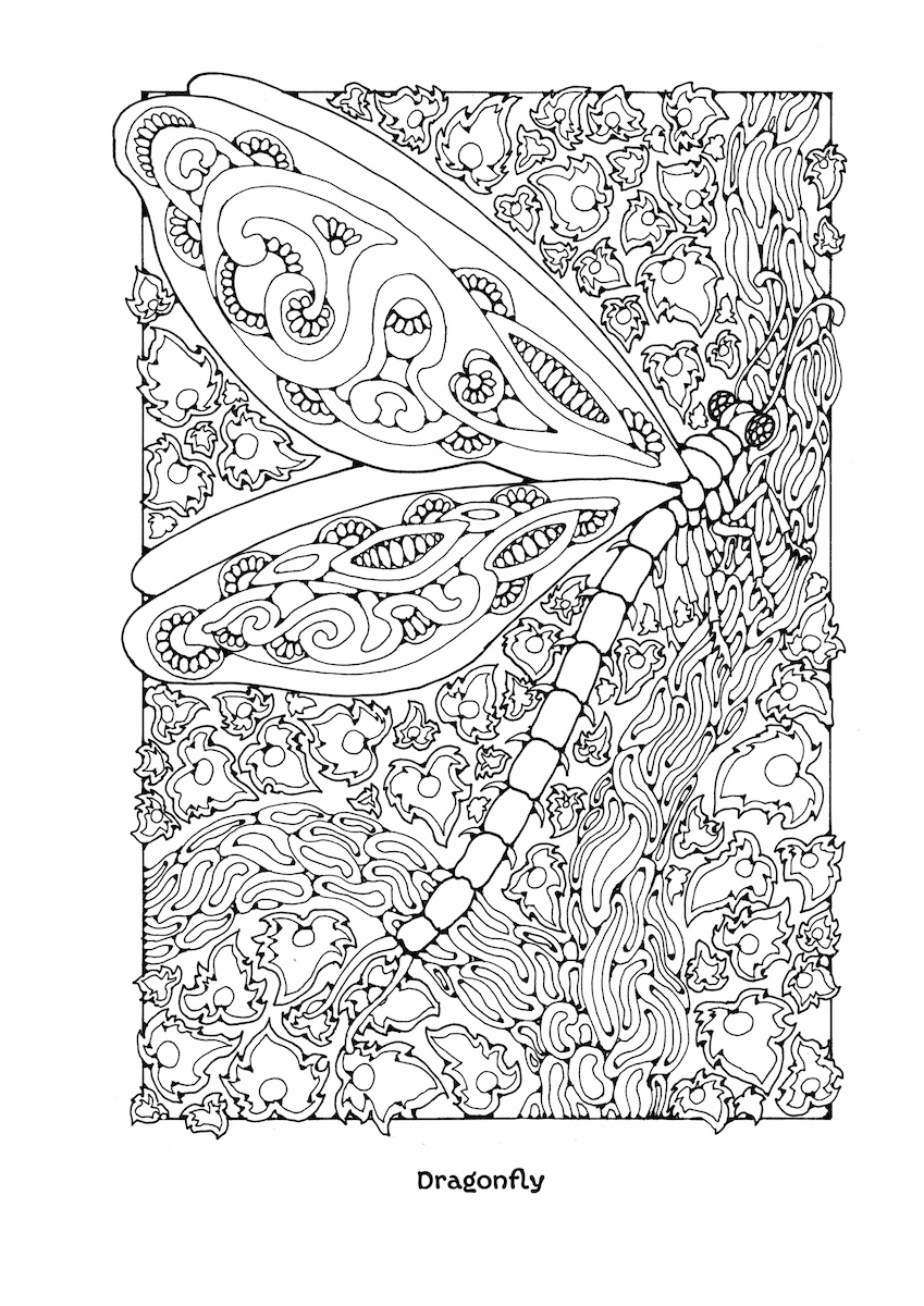 St Eanswythe Colouring Book - Individual Page - The Dragonfly