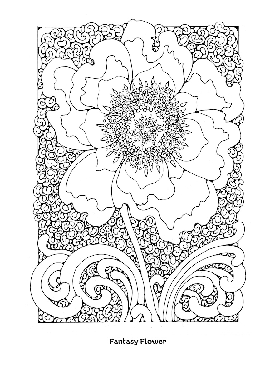 St Eanswythe Colouring Book - Individual Page - The Flower