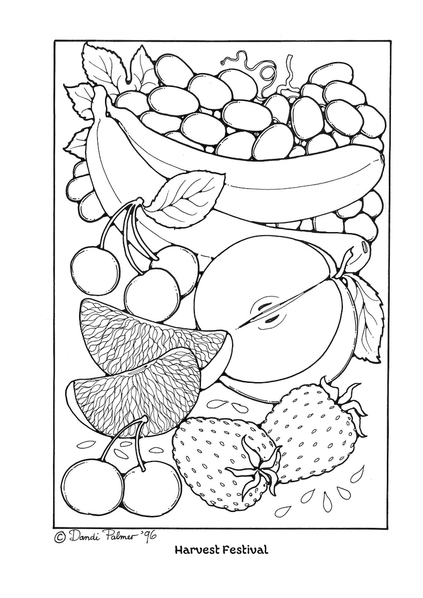 St Eanswythe Colouring Book - Individual Page - The Fruit