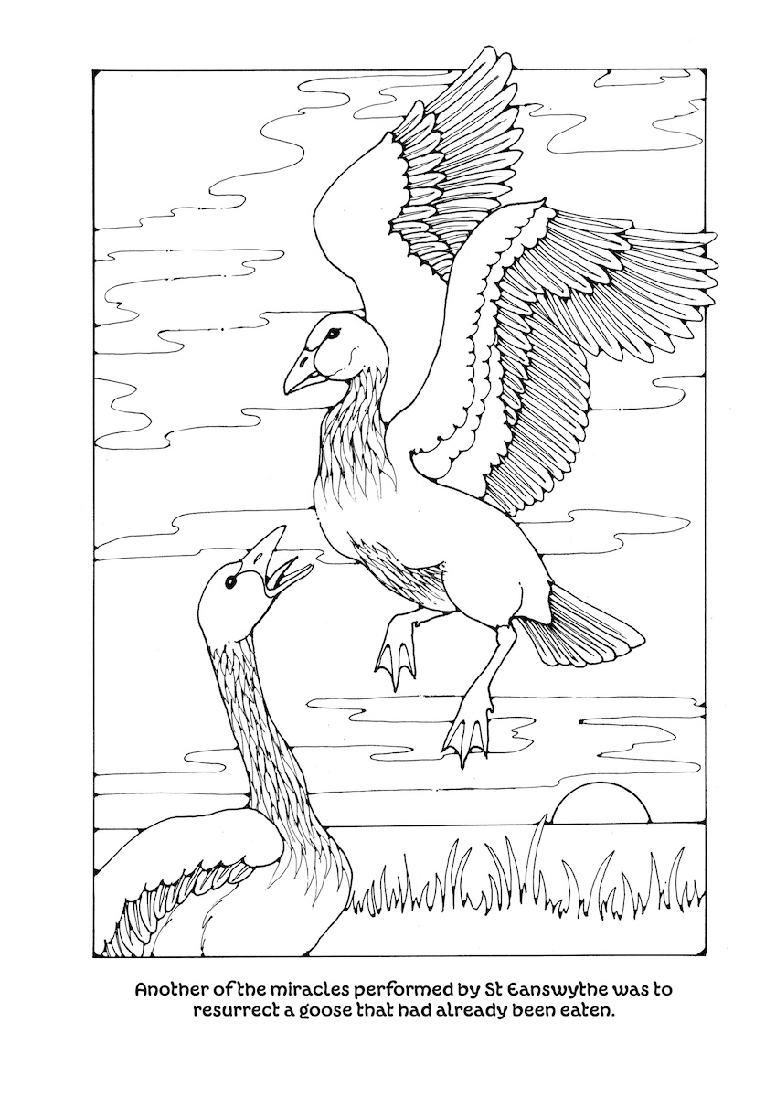 St Eanswythe Colouring Book - Individual Page - The Geese