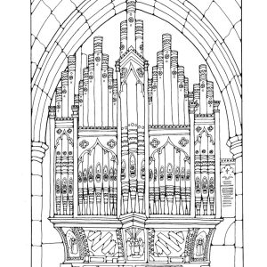 St Eanswythe Colouring Book - Individual Page - The Organ