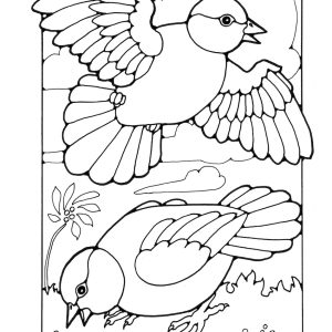 St Eanswythe Colouring Book - Individual Page - The Sparrows