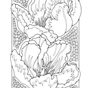 St Eanswythe Colouring Book - Individual Page - The Tulips
